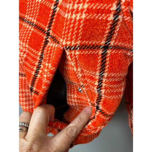 WE the FREE Strike Out Plaid Puffer Bomber Jacket w zipper hood women’s sz Small - Picture 6 of 16